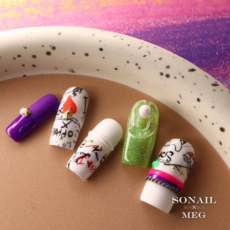 SONAIL×MEG Illustration Nail Foil Graffiti Handwriting MEG000239