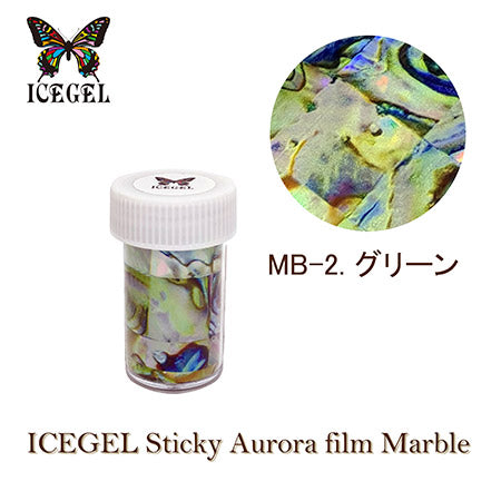 ICE GEL Sticky Aurora Film Marble Green MB-02