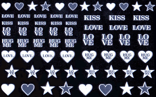 Amaily Nail Sticker No. 2-6 Love Message White