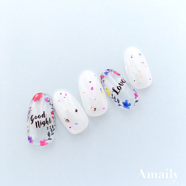 Amaily Nail Sticker No. 1-19 Flower Garden 2