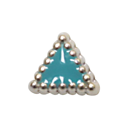 Jewelry-Nail Brillion Triangle Light Turquoise Frame Silver(M)