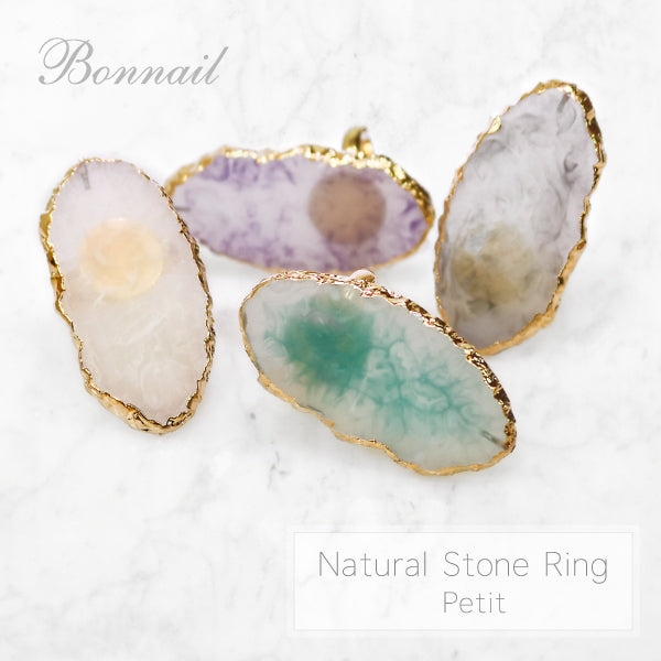 Bonnail Natural Stone Ring Petit Gray Moon