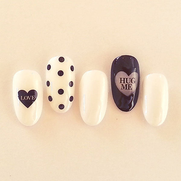 Amaily Nail Sticker No. 2-5 Love Message Black