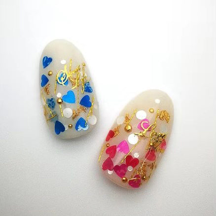 Nail Accessory Marble Heart Lame 12 Color Set