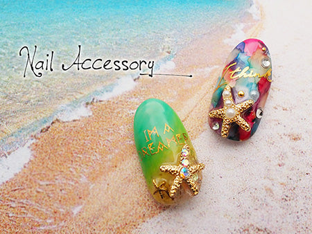 Nail Accessories Star Fish Aurora Gold 8p