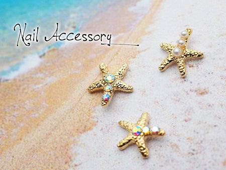 Nail Accessories Star Fish Aurora Gold 8p