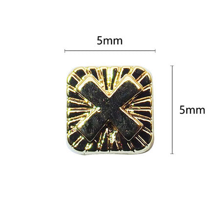 Nail Accessory Cross Plate Square Gold 5x5mm 20p