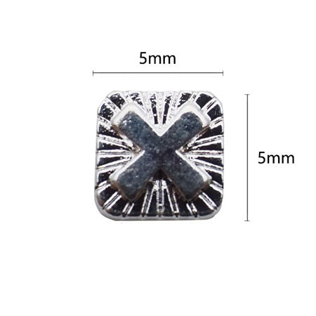 Nail Accessory Cross Plate Square Sliver 5x5mm 20p