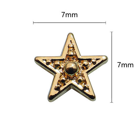 Nail Accessory Vintage Star Gold 6x6mm 20p