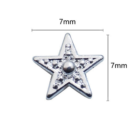 Nail Accessory Vintage Star Sliver 6x6mm 20p