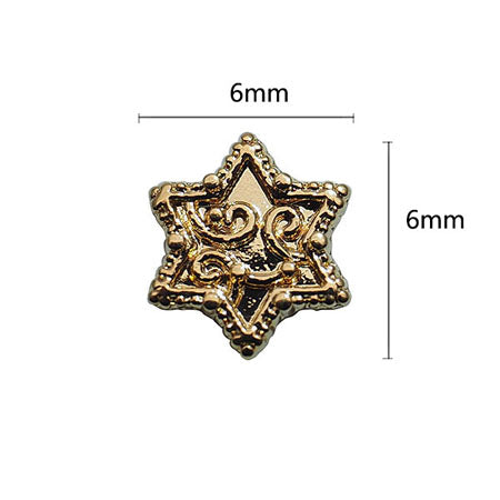 Nail Accessory Hexagon Gold 6x6mm 20p