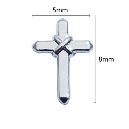 Nail Accessory Double Cross Sliver 5x8mm 20p