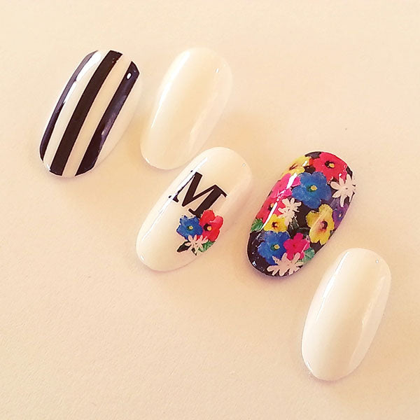 Amaily Nail Sticker No. 4-5 ABC Black