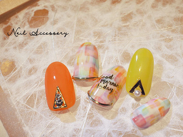 Nail Accessories Thick Triangle G Gold Pearl