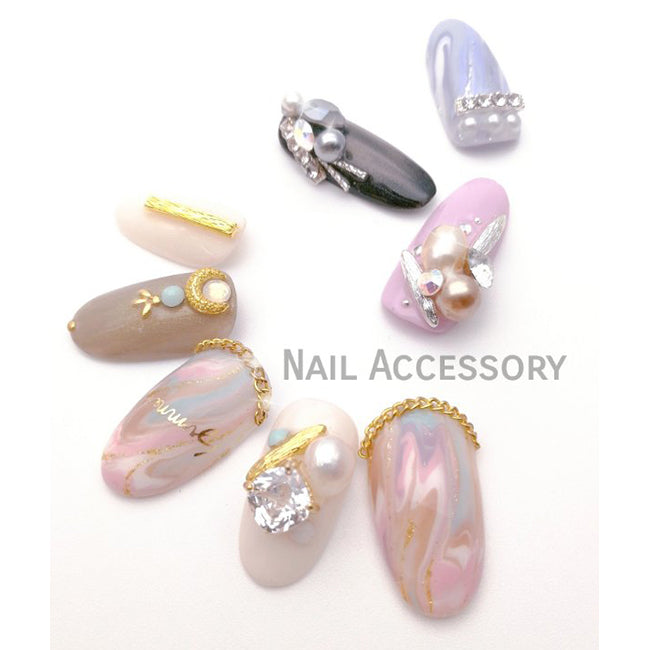 Nail Accessory Metal Bar Clear Silver