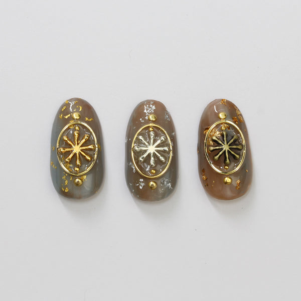 【23638 】SHAREYDVA Nail Parts Asterisk Gold