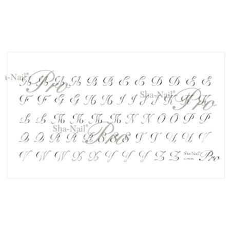 Sha-Nail Sticker Plus Script Alphabet Silver SA-PS