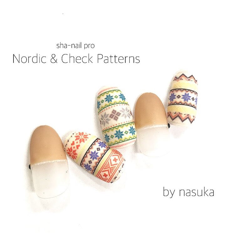Sha-Nail Pro Nail Sticker Nordic & Check Patterns Vivid Tone NCP-001 Autumn 2017