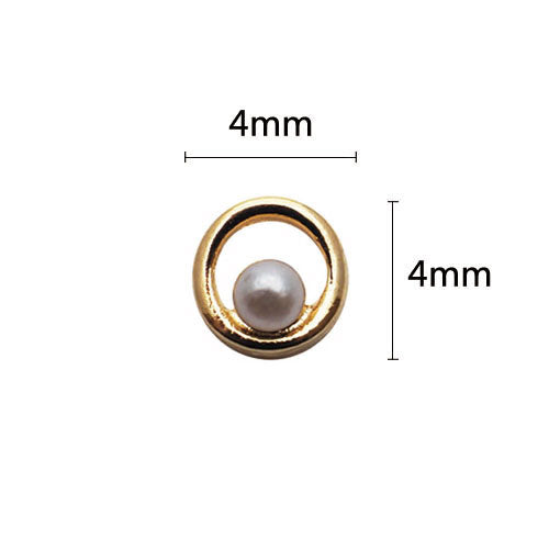 Nail Accessories Round G Gold Mini Pearl