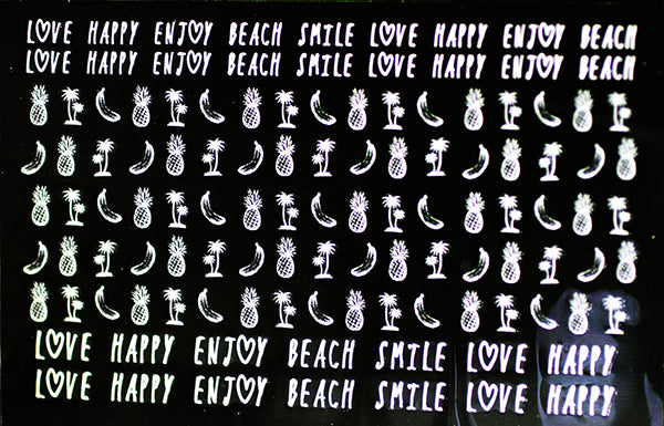 Amaily Nail Sticker No. 3-12 Pineapple White