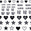 Amaily Nail Sticker No. 2-5 Love Message Black