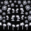 Amaily Nail Sticker No. 3-6 Palm Tree White