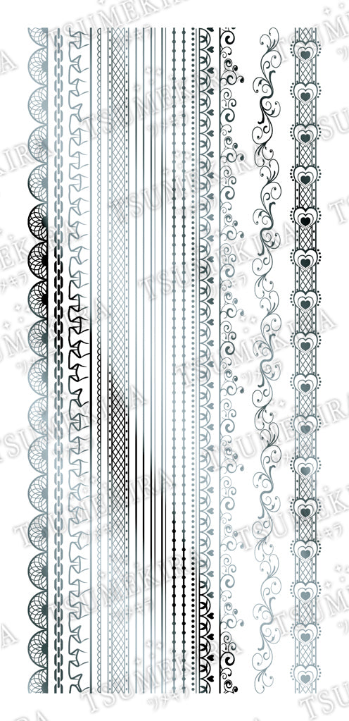 TSUMEKIRA Nail Sticker YAGALA Produce 1 Lace it up! Silver NN-YGL-103