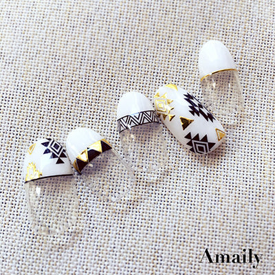 Amaily Nail Sticker No. 8-10 Native Pattern Gold