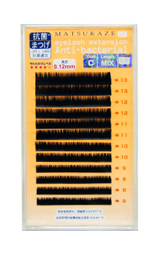 MATSUKAZE Anti-Bacterial Soft Silk Eyelash 0.12mm C Curve Mix  Brown