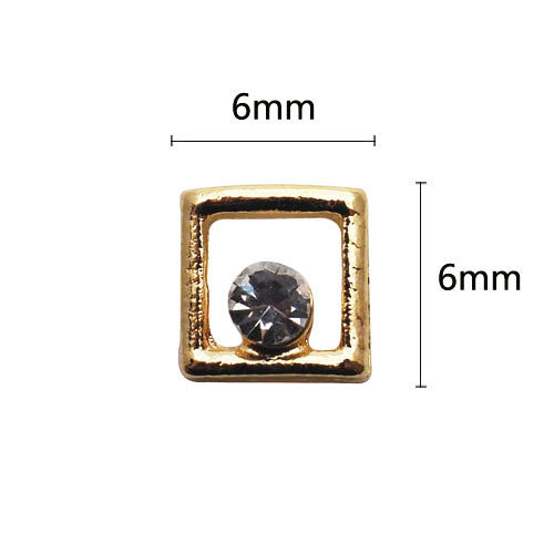 Nail Accessories Square G Gold Diamond
