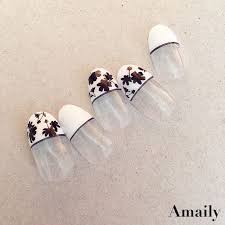 Amaily Nail Sticker No. 1-7 Silhouette Flower Black