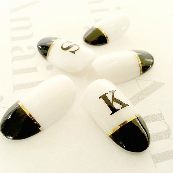 Amaily Nail Sticker No. 4-5 ABC Black