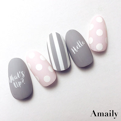 Amaily Nail Sticker No. 2-13 GM White