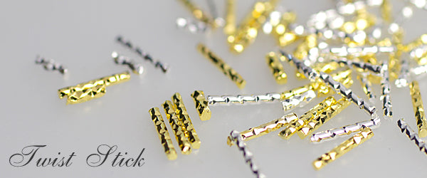 SHAREYDVA Nail Accessories Twisted Stick Gold 3mm