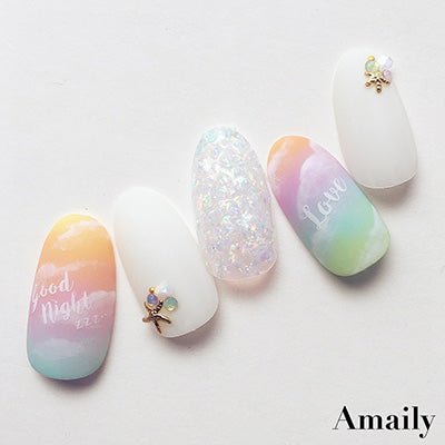 Amaily Nail Sticker No. 2-13 GM White