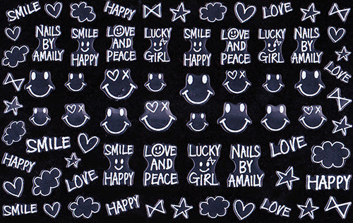 Amaily Nail Sticker No. 3-4 Nico Chan White