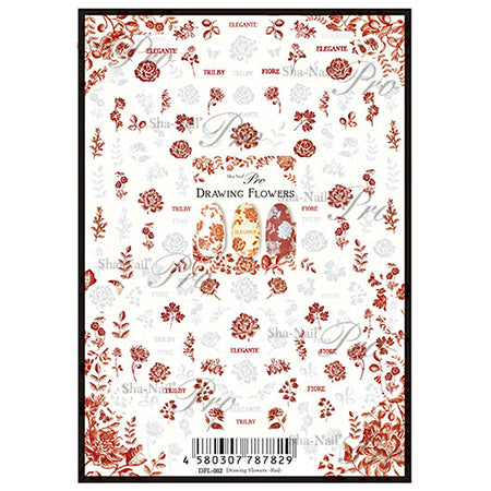Sha-Nail Pro Drawing Flower Red DFL-002