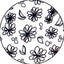 Amaily Nail Sticker No. 1-3 Flowers Black