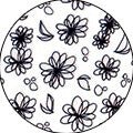 Amaily Nail Sticker No. 1-3 Flowers Black