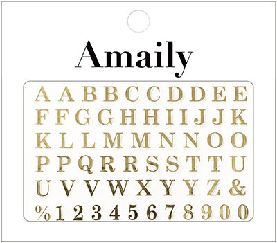 Amaily Nail Sticker No. 4-7 ABC Gold