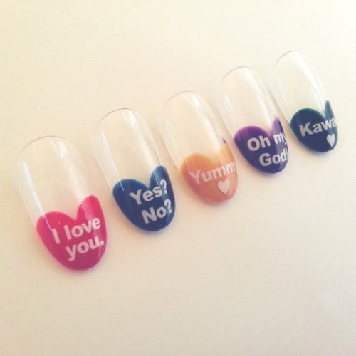 Amaily Nail Sticker No. 2-2 Gothic Message White