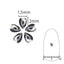 SHAREYDVA Metal Studs Flower Petals Sliver S 1.5mmx2mm 50P