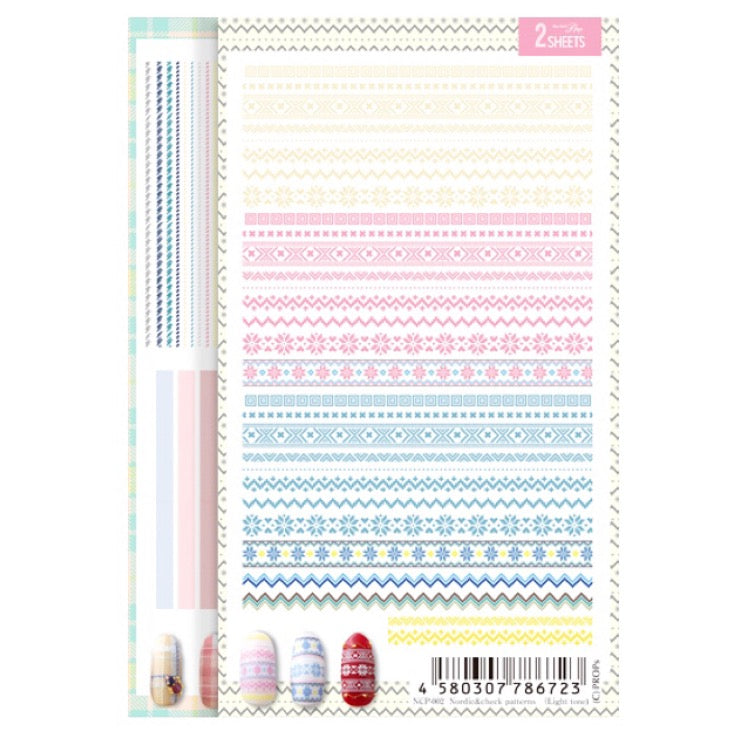 Sha-Nail Pro Nail Sticker Nordic & Check Patterns Light Tone NCP-002 Autumn 2017
