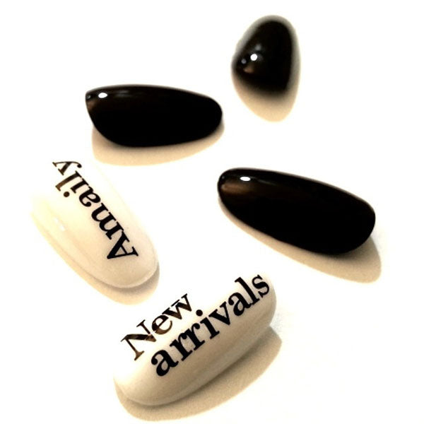 Amaily Nail Sticker No. 4-1 Captial Letters Black