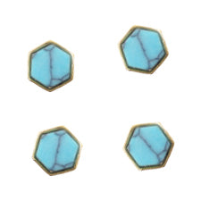 Bonnail Natural Stone & Frame Pentagon Turquoise