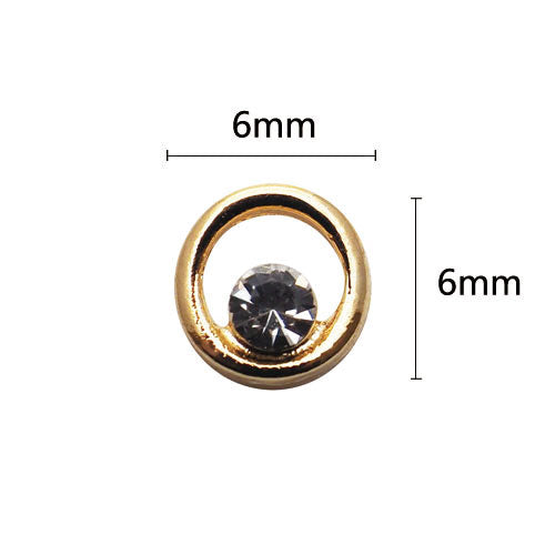 Nail Accessories Round G Gold Diamond