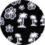 Amaily Nail Sticker No. 3-6 Palm Tree White