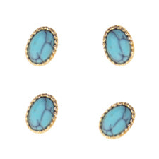 Bonnail Natural Stone & Frame Oval Turquoise