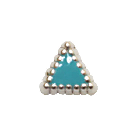 Jewelry-Nail Brillion Triangle Light Turquoise Frame Silver(S)