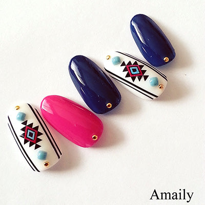 Amaily Nail Sticker No. 5-13 Native Patterns Black